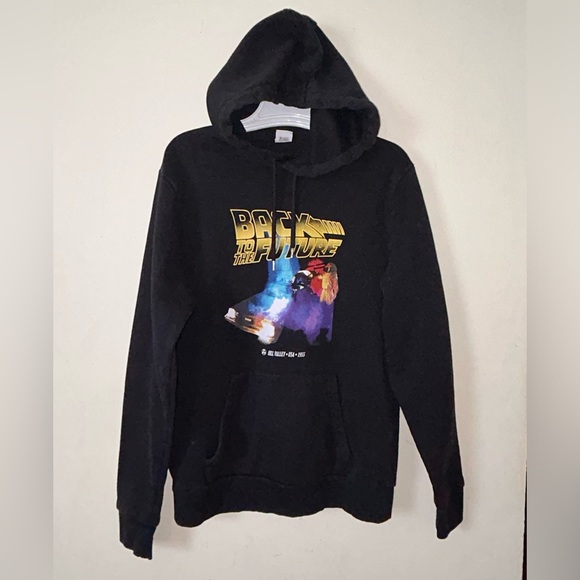 Back To The Future Black Pull Ip Hoodie Men’s Size Large - Picture 4 of 8